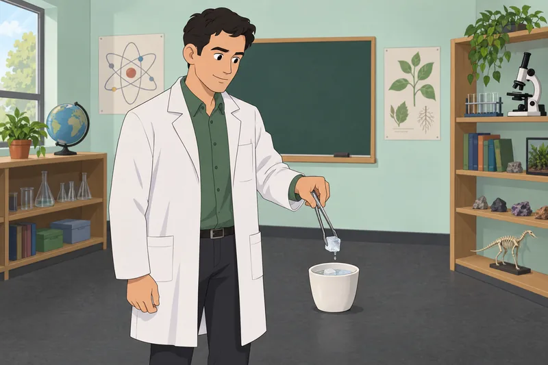 States of Matter shows ice changing in water.