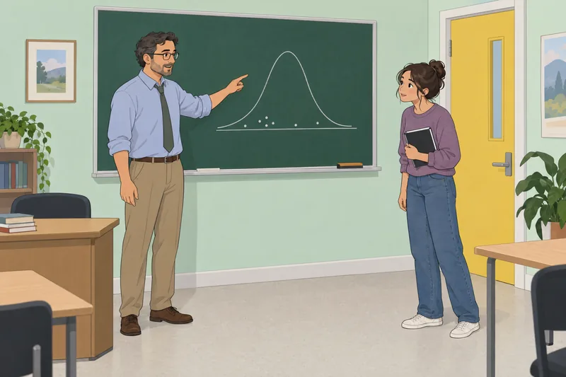 Statistics Quiz shows a teacher explaining distributions.