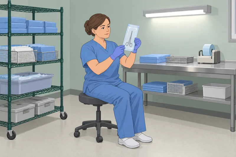 Sterile Processing Quiz shows package inspection.