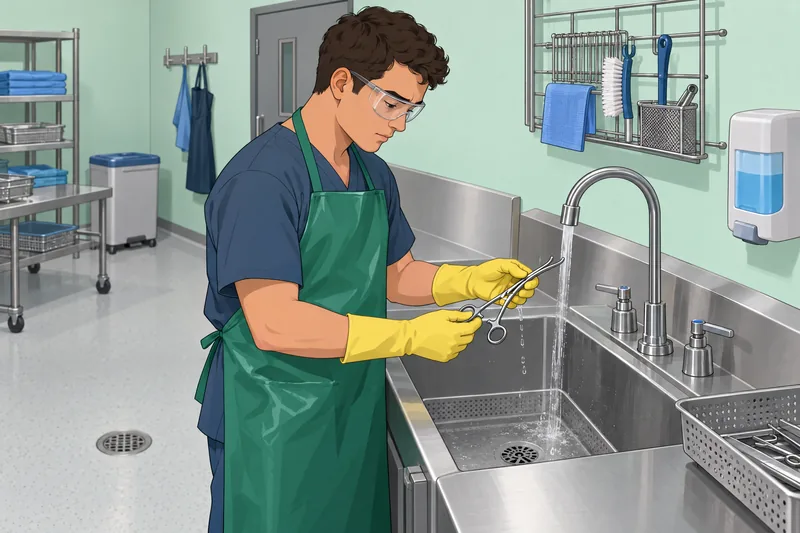 Sterile Processing Quiz shows instrument cleaning.