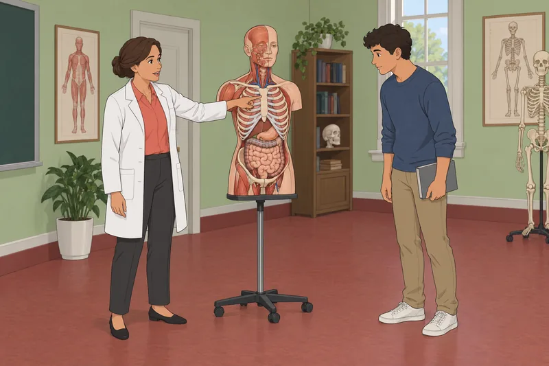 Sternum Quiz shows a torso model.