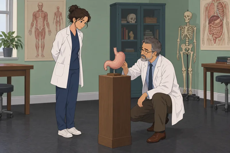 El cuestionario sobre la anatomía aparece en clase.