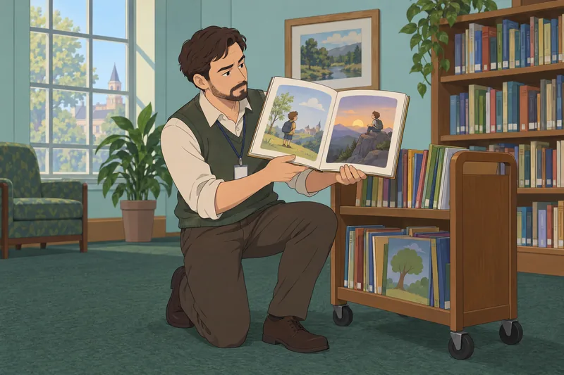 Story Elements Quiz examines a storybook's scenes.