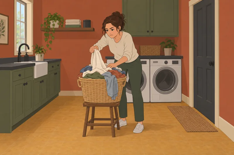 Stress-FIE Test shows an administrator sorting laundry.