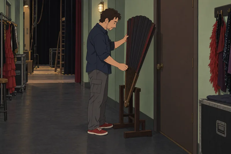 Strip Quiz: A technician checks a fan.