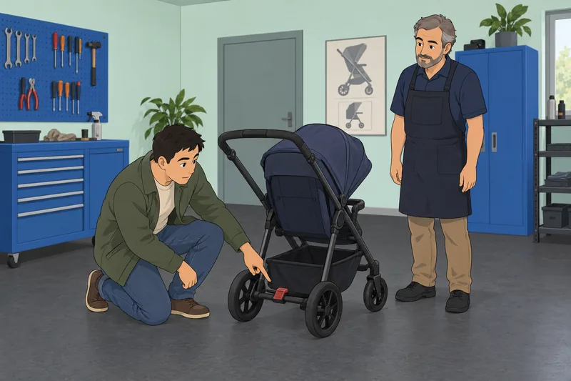 Stroller Quiz shows a brake check.