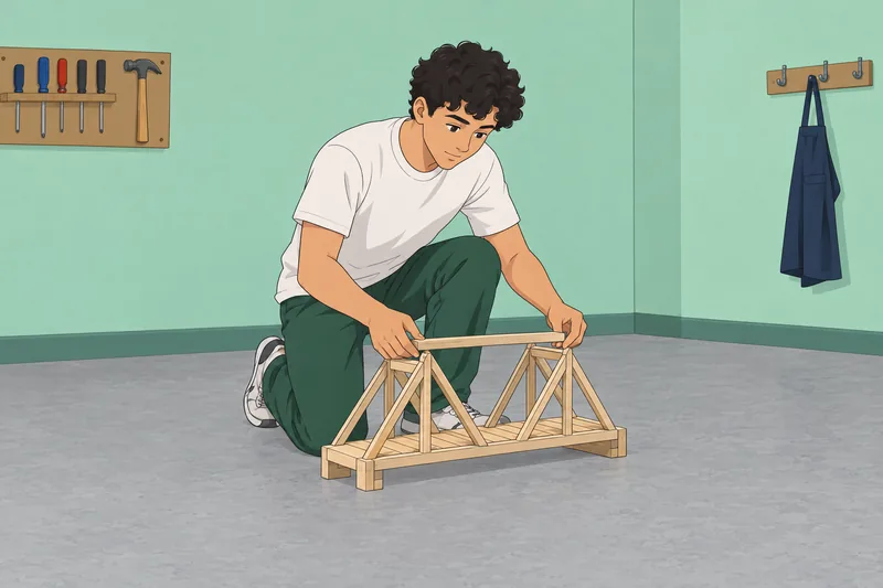 School Student Abilities: a student builds a bridge.