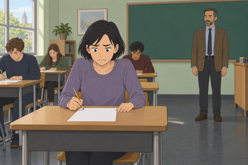 Student Anxiety Scale depicts a tense student.