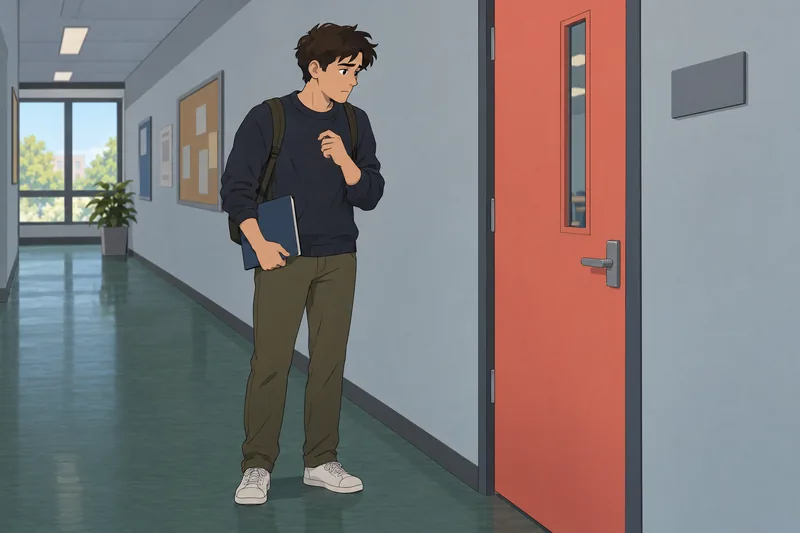 escala de ansiedad retrata a un estudiante esperando.