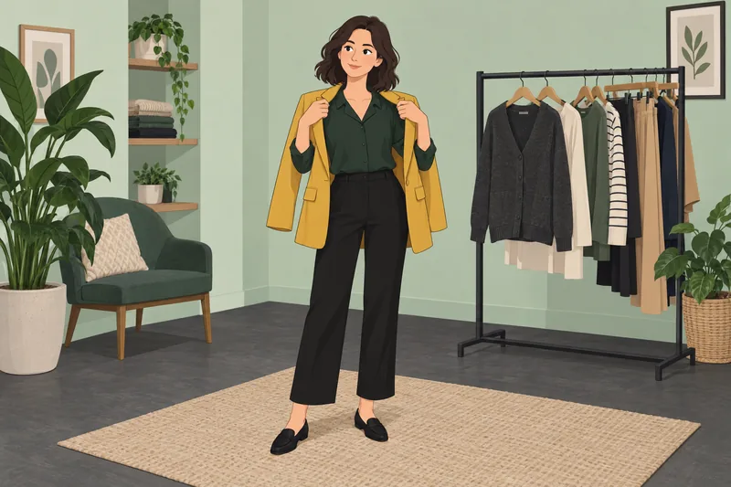 Quiz de estilo muestra una mujer con chaquetas.