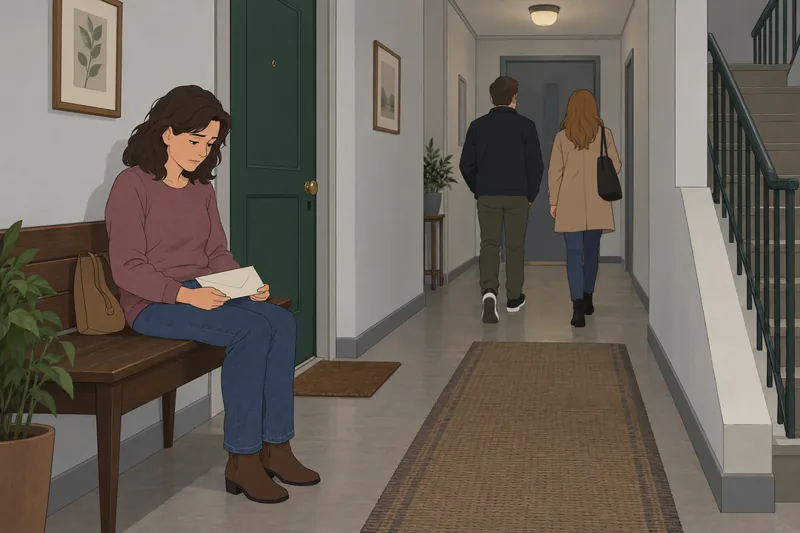 escala de ostracismo: una vecina espera sola.
