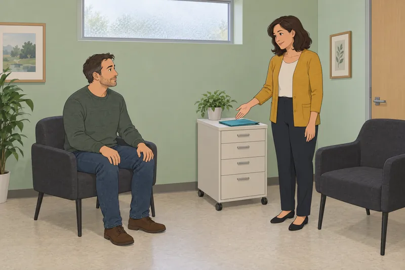 Submissive and Breedable quiz in a clinic.