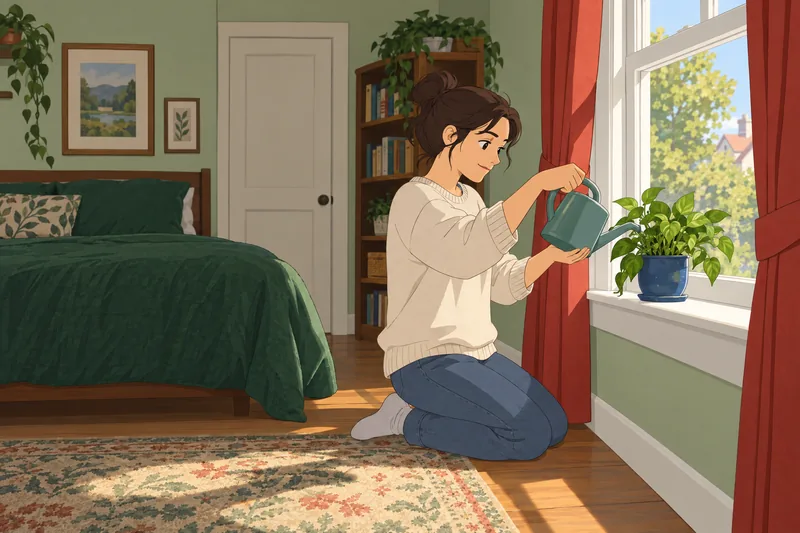 La motivación suicida junto a una planta viva.