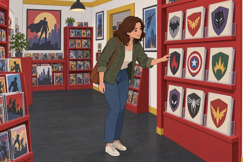 Quiz de logos muestra una clienta comparando emblemas.