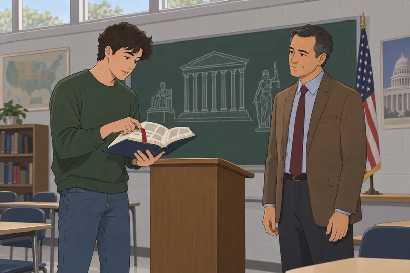 Supreme Court Case quiz in a civics classroom.