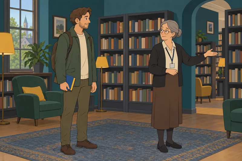 cuestionario de sueco en una biblioteca.