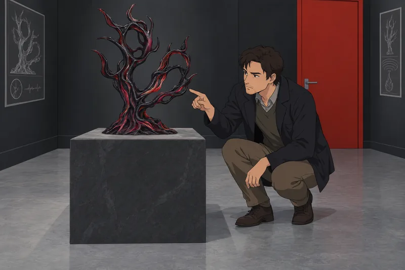 Symbiote Quiz follows a curator examining a specimen.
