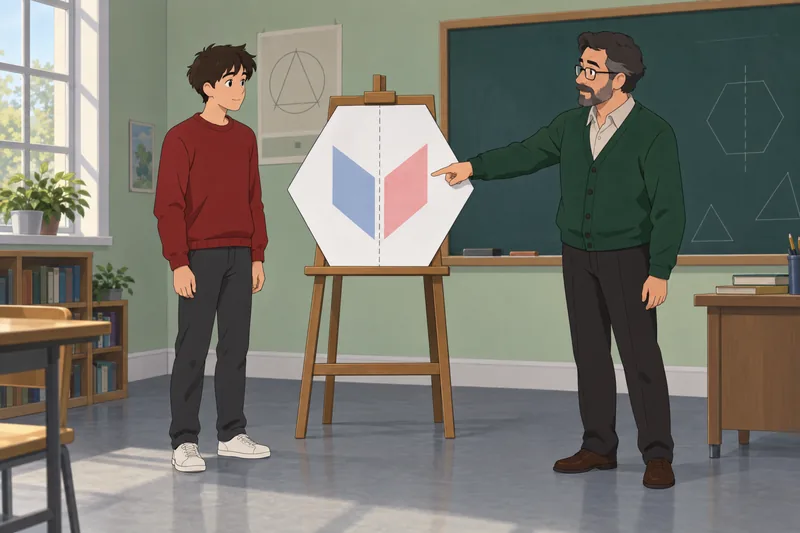 Symmetry Quiz shows a folded geometry clue.