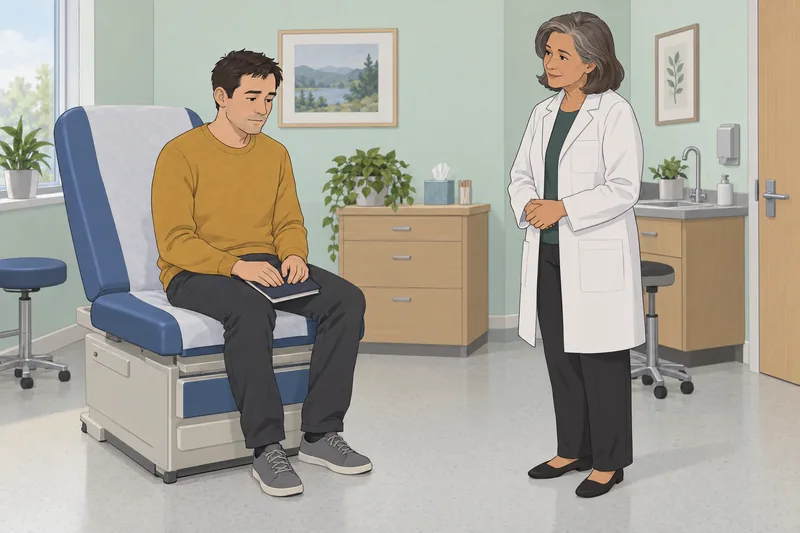 Depression Symptom and a quiet clinic review appear.