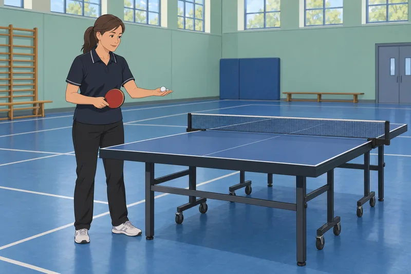 Table Tennis Quiz shows a legal serve.