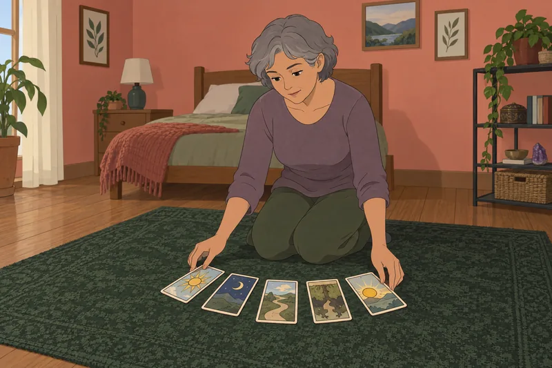 Tarot Card Meaning fills a quiet painted bedroom.