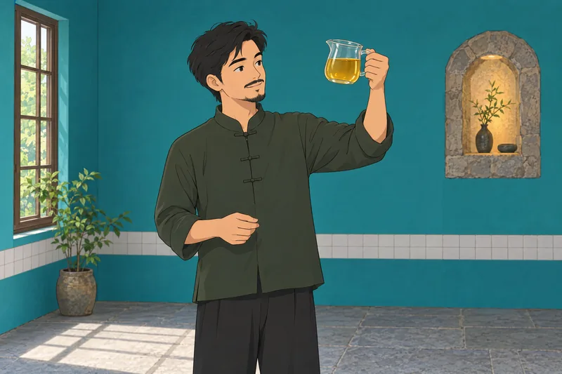 cuestionario sobre té: agua sobre hojas.