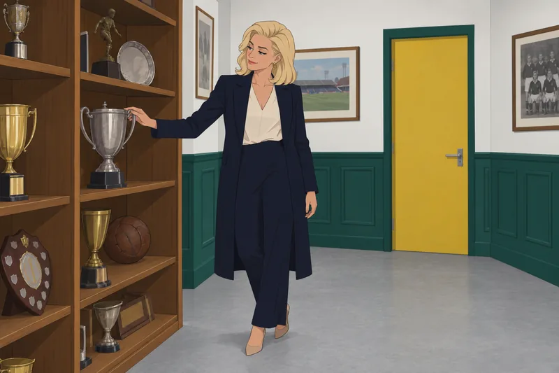 Ted Lasso Quiz: Rebecca inspects a silver cup.