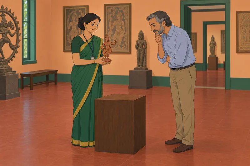 El cuestionario sobre el telugu muestra una figurilla.