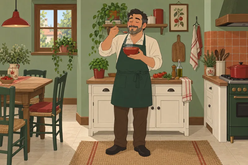 Temporal Experience of savoring tomato soup.