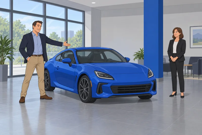 Conspicuous Consumption Tendency shown beside a showroom car.
