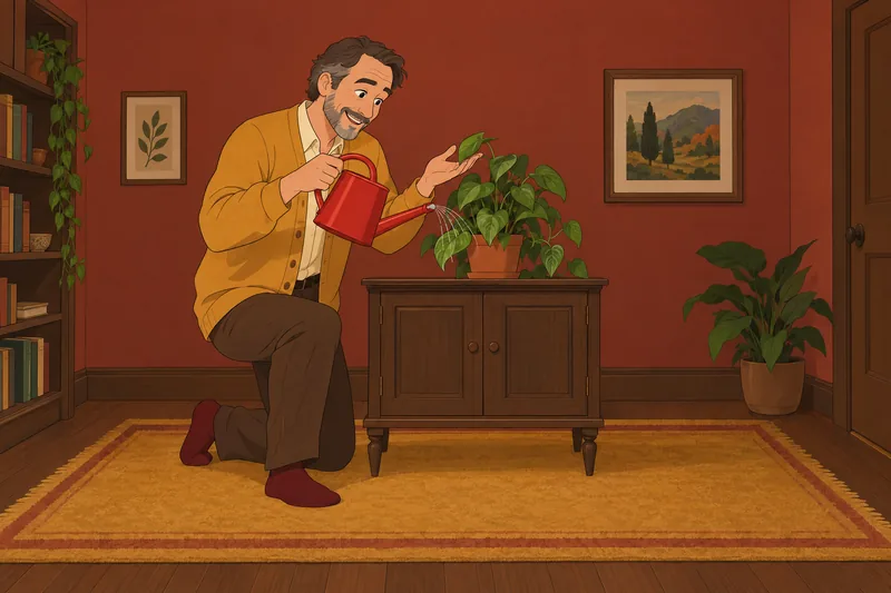 Euphoria Proneness Scale: man waters a plant.