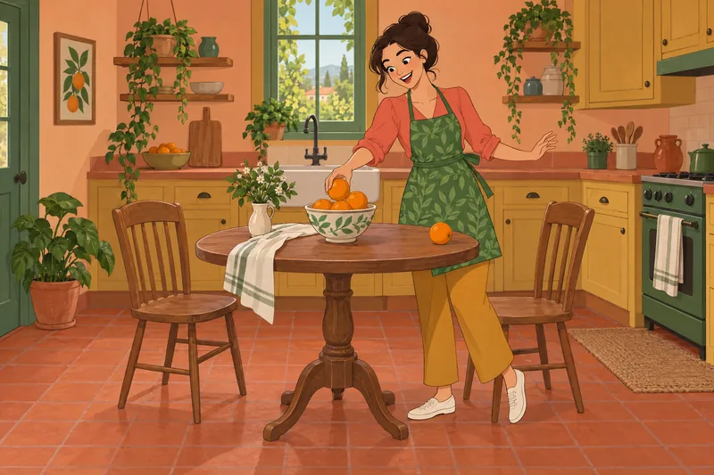 Euphoria Proneness Scale: a woman catches an orange.