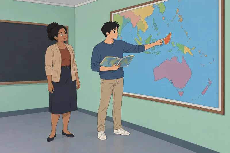 El cuestionario sobre territorios muestra un mapa.