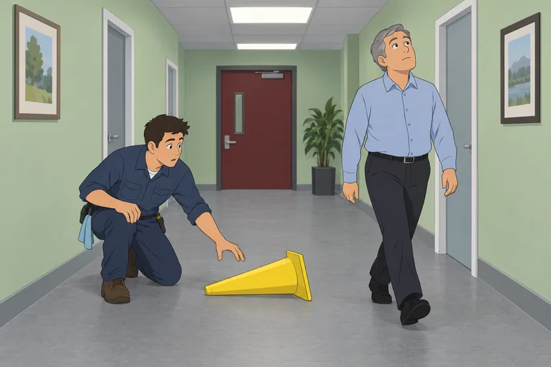 Change Blindness Test shows a fallen caution cone.