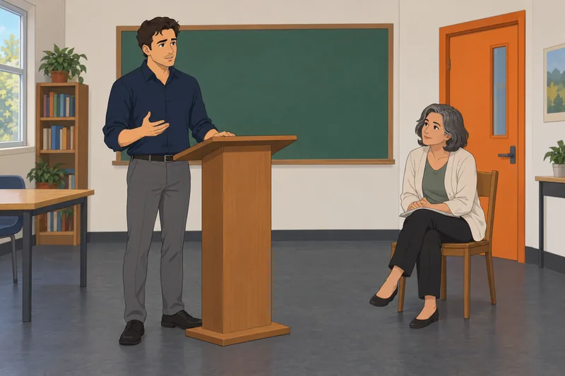 Optimism/Pessimism Test (QPOP) follows a presentation rehearsal.