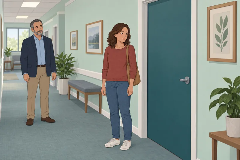 Developmental Trauma Assessment shows a guarded doorway pause.