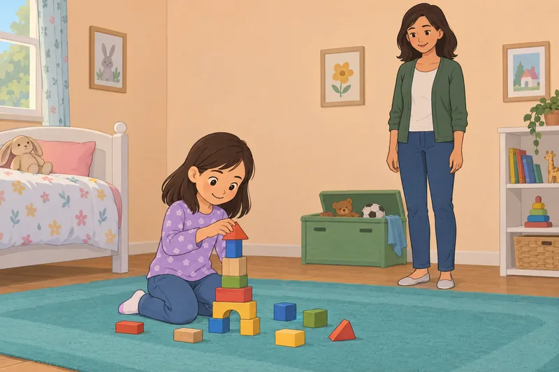 Family Attitudes Questionnaire: a child builds with blocks.