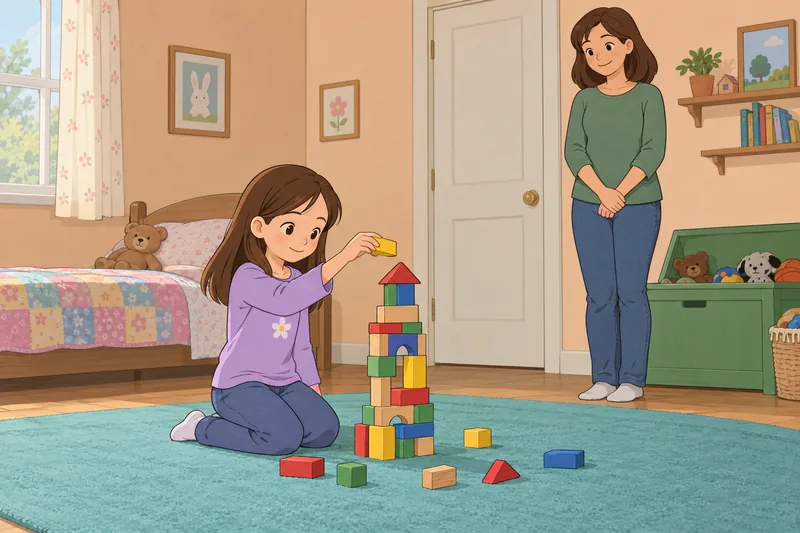 Escena para identificar creencias: un niño construye bloques.