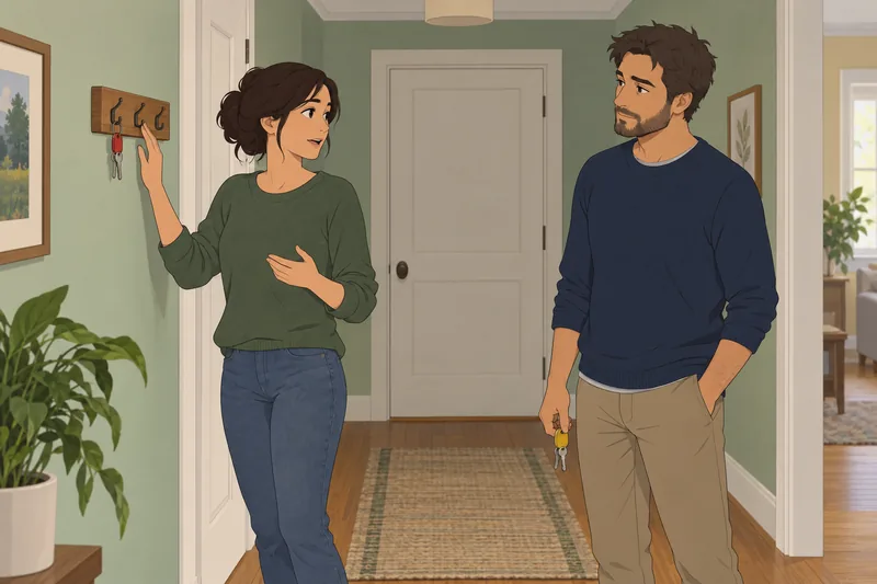 Escena para identificar creencias: una pareja ordena tareas.