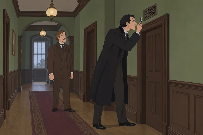 Adventure of the: Holmes inspects a ventilator.