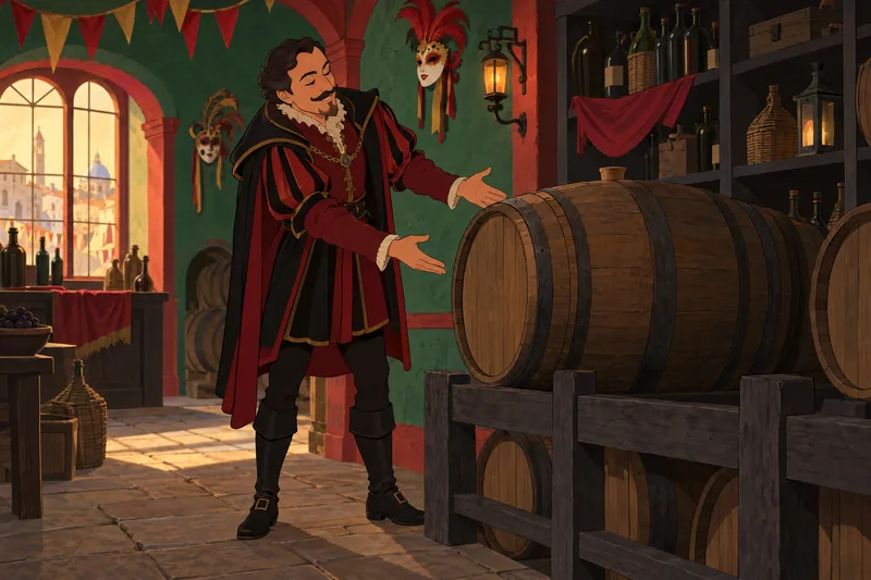 Cask of Amontillado quiz, carnival cask scene.