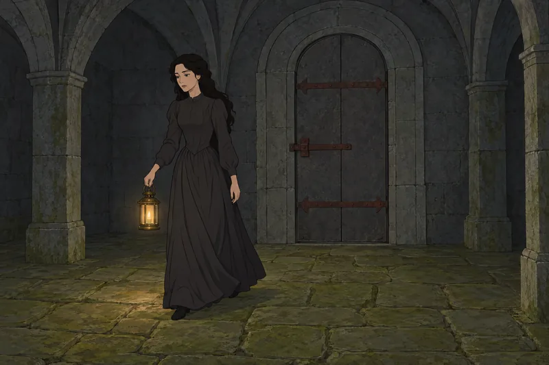 Fall of the story echoes inside stone vault.