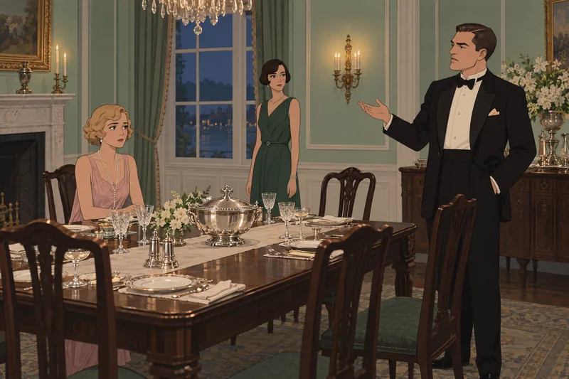 Great Gatsby Chapter: a dinner reveals social tension.