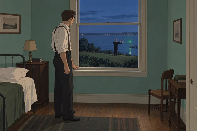 Great Gatsby Chapter: Nick watches the green light.