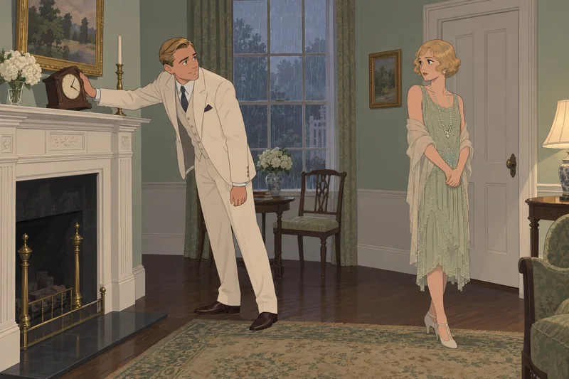 Great Gatsby Chapter reunion pauses at the door.