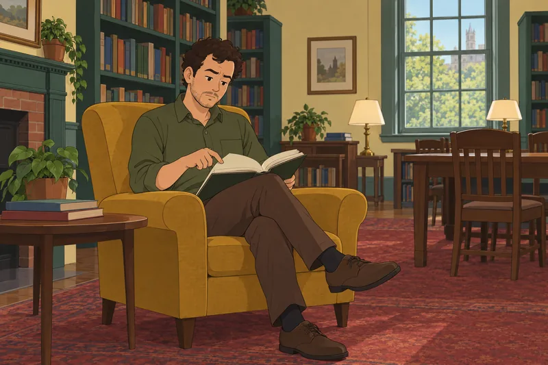 Necklace Quiz finds a reader with a book.