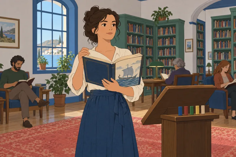 El cuestionario de La aparece en una biblioteca.