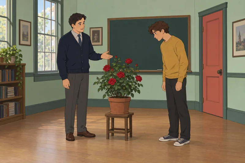 Scarlet Letter Quiz shows a classroom rosebush lesson.