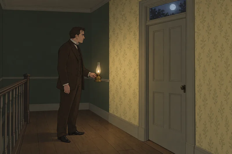 Yellow Wallpaper Quiz beside a closed door