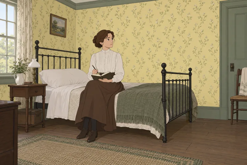 Yellow Wallpaper Quiz in a Victorian bedroom